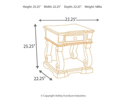 Ashley Signature Design Alymere End Table Rustic Brown T869-2