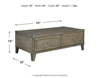 Ashley Signature Design Chazney Coffee Table with Lift Top Rustic Brown T904-9