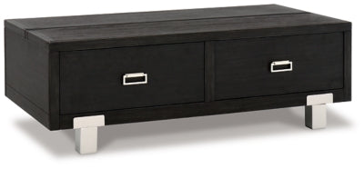 Ashley Signature Design Chisago Lift-Top Coffee Table Black/Silver T930-9