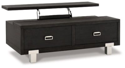 Ashley Signature Design Chisago Lift-Top Coffee Table Black/Silver T930-9