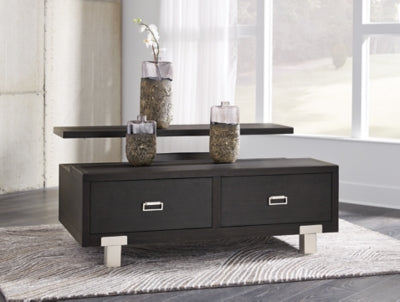 Ashley Signature Design Chisago Lift-Top Coffee Table Black/Silver T930-9