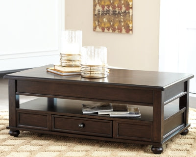 Ashley Signature Design Barilanni Coffee Table with Lift Top Dark Brown T934-9