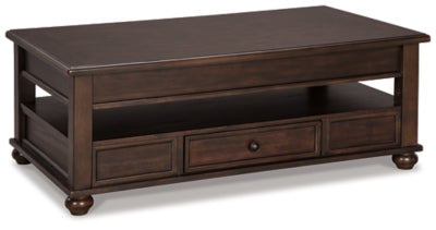 Ashley Signature Design Barilanni Coffee Table with Lift Top Dark Brown T934-9