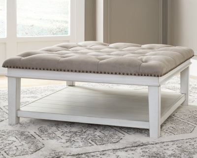 Ashley Signature Design Kanwyn Upholstered Ottoman Coffee Table Whitewash T937-21