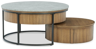 Ashley Signature Design Fridley Nesting Coffee Table (Set of 2) Gray/Brown/Black T964-8