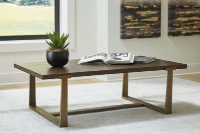 Ashley Signature Design Balintmore Coffee Table Brown/Gold Finish T967-1