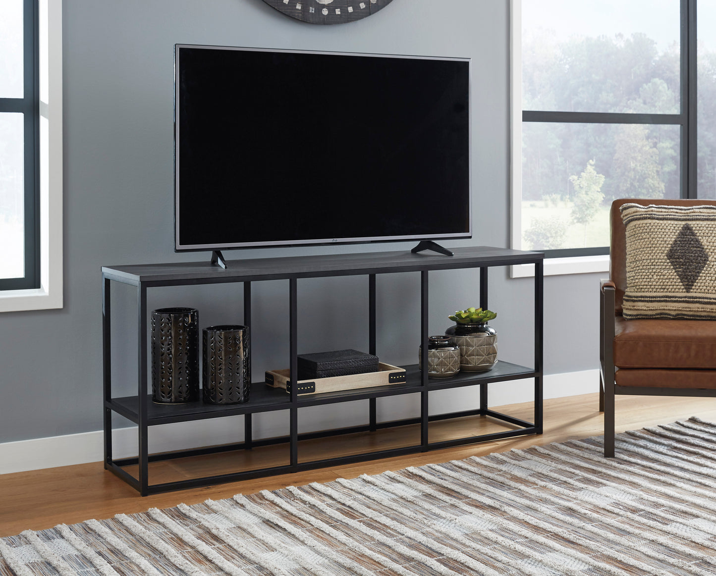 Ashley Signature Design Yarlow 65" TV Stand Black W215-10