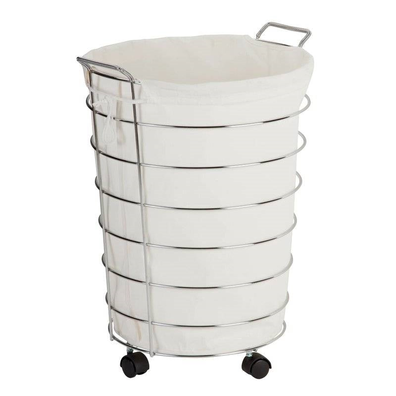 Stylish Laundry Hamper Cart with Wheels Casters and Removable Bag