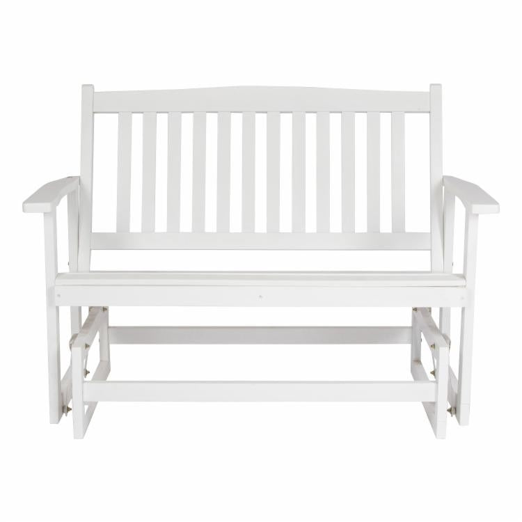 Traditional Solid Cedar White Patio Glider Swing Bench