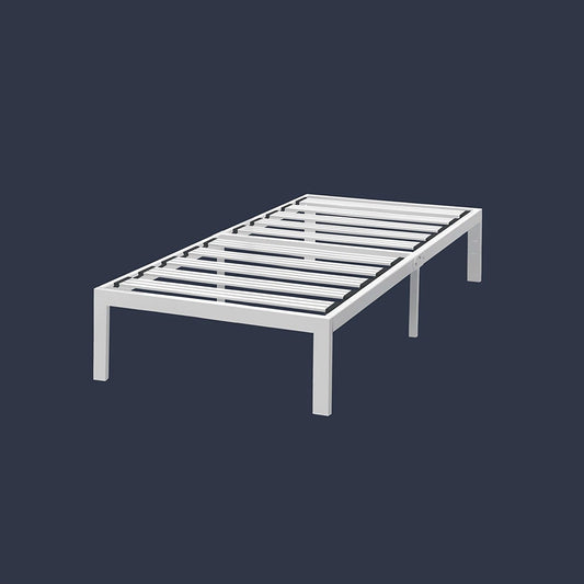 Twin size Heavy Duty Steel Platform Bed Frame in White